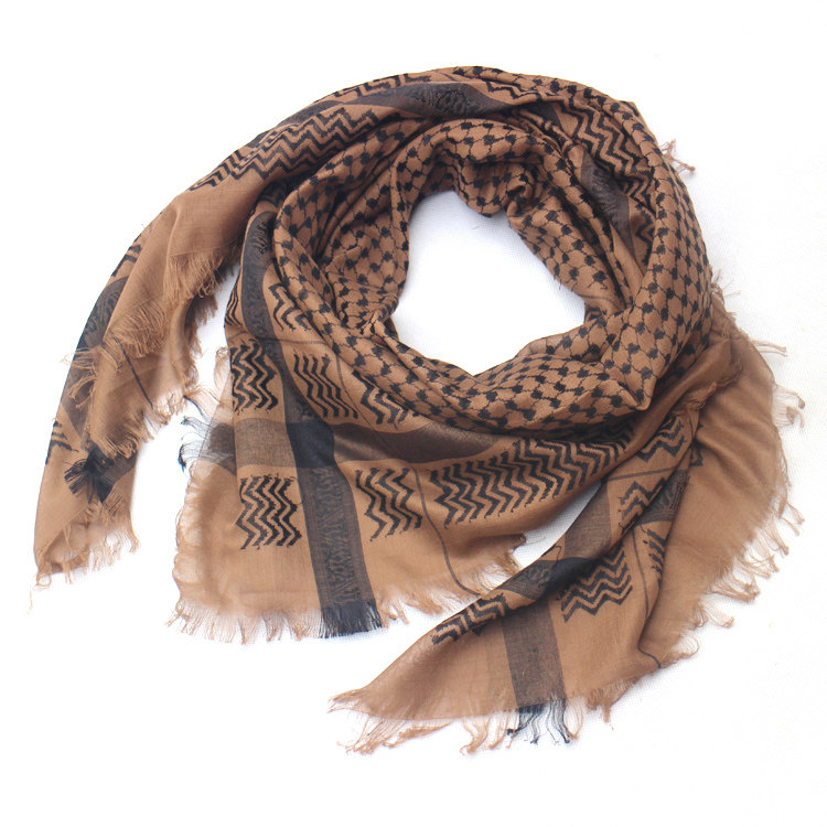 Export Middle East JUN edition Arab square towel Muslim headscarf scarf for men and women Wolf brown