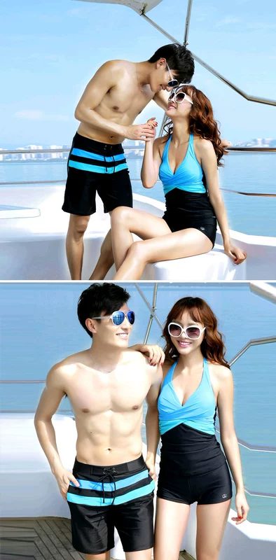 Sanqi áo tắm nam quần bơi nam boxer năm điểm suối nước nóng cộng với kích thước quần bơi phù hợp với cặp đôi quần đi biển nam lỏng lẻo - Nam bơi đầm