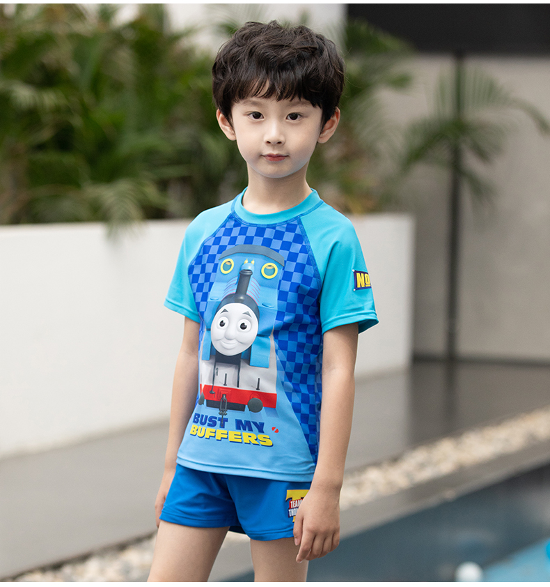 Thomas quần áo bơi bé trai chia quần bơi bé trai lớn bé trai dễ thương phim hoạt hình chống nắng - Bộ đồ bơi của Kid bikini bé gái