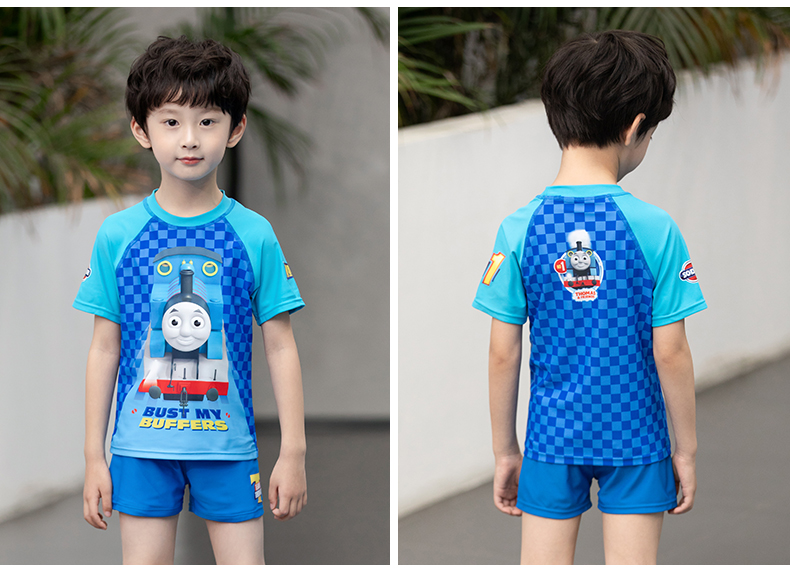 Thomas quần áo bơi bé trai chia quần bơi bé trai lớn bé trai dễ thương phim hoạt hình chống nắng - Bộ đồ bơi của Kid bikini bé gái