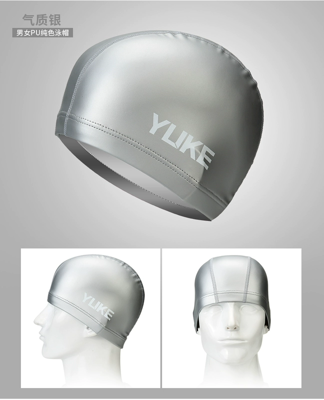 Yuke đích thực suối nước nóng mũ bảo vệ tai không thấm nước nắp PU lớp phủ nam tóc dài mũ bơi