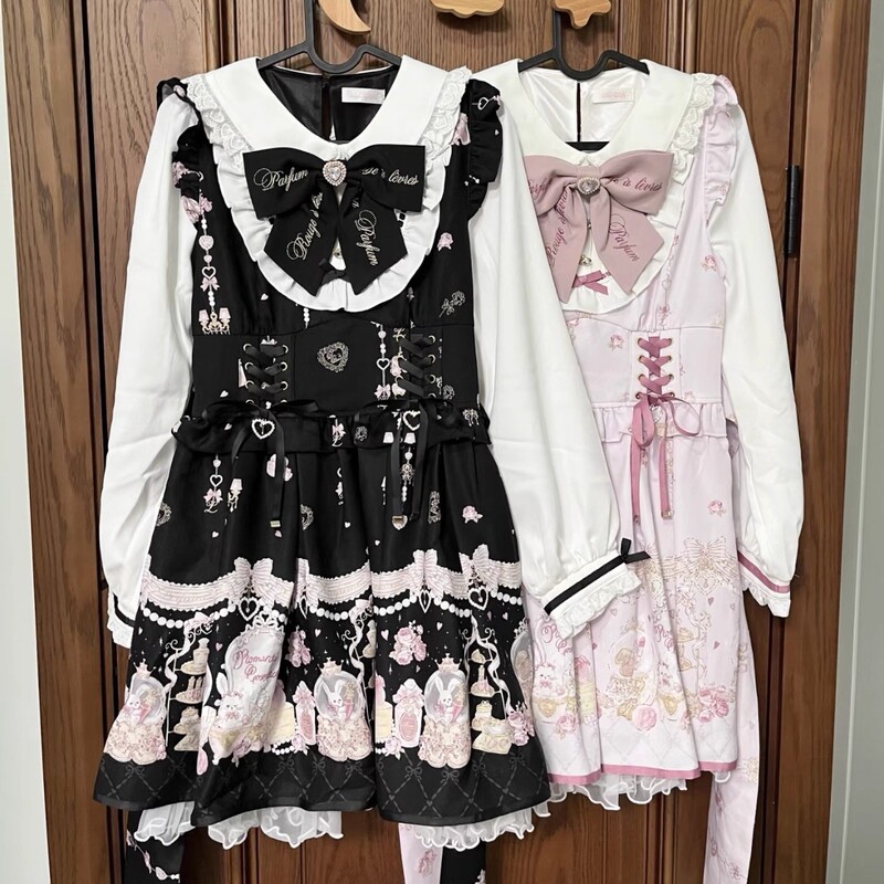Afternoon Tea Japanese-Style Mass-Produced Sweet and Cute Printed Doll Collar Patchwork Nautica Style Lace Long-Sleeve Dress Op