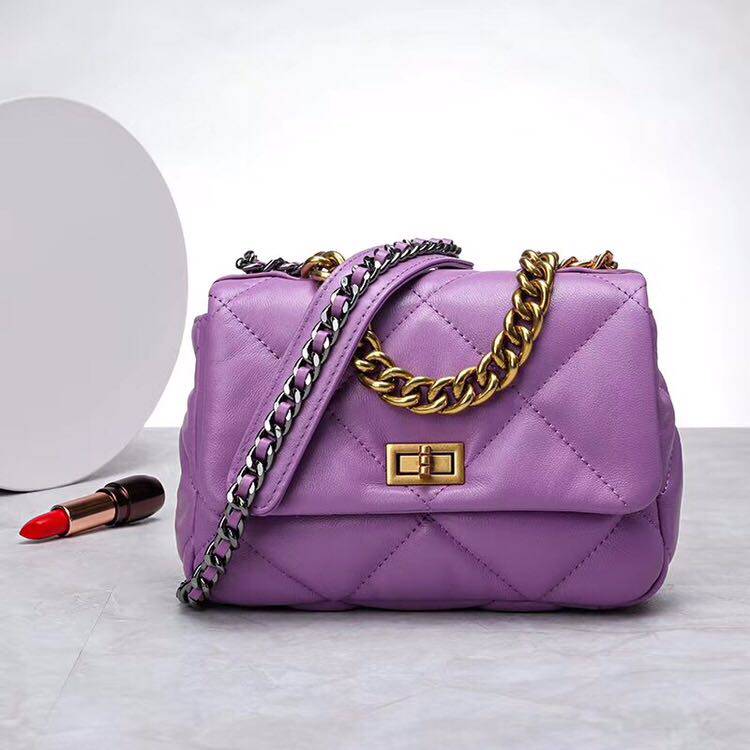 2020 whole sheepskin new magicite hand carrying bag Bag Bursting chain Bag Sloping Satchel leather small square bag Handbag Bag-Taobao