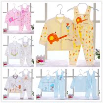 Boys and women baby pure cotton button belt underwear set autumn clothing new baby sweater sweater clothesHome clothes