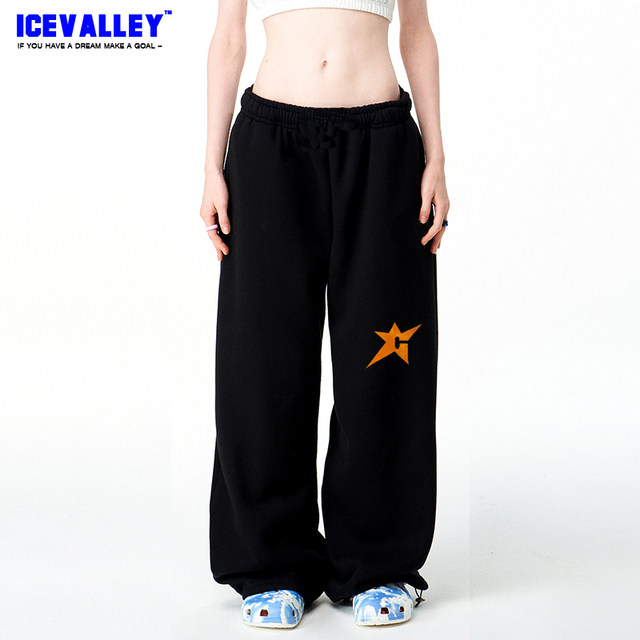 American retro HIPHOP hip-hop street fashion brand loose wide-leg pants harem pants trousers couples wear men and women