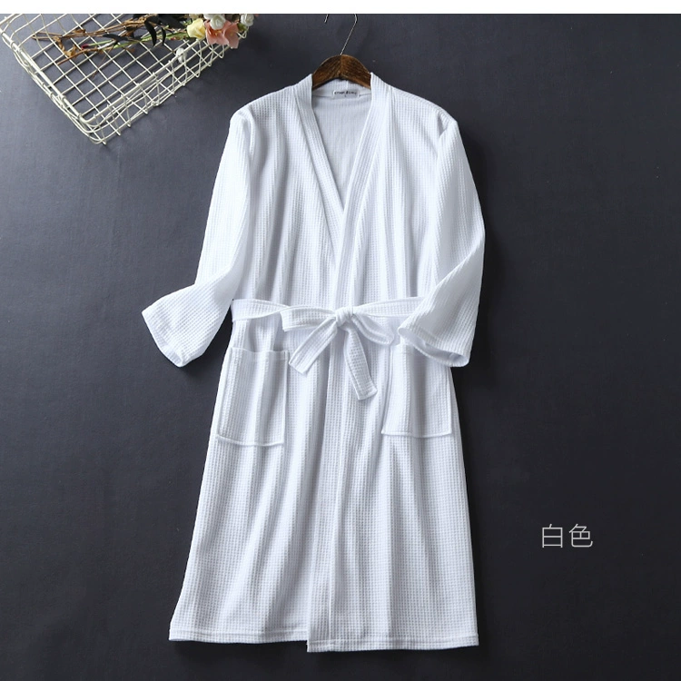 Cặp vợ chồng áo choàng tắm nam và nữ áo choàng tắm cotton đồ ngủ áo choàng mùa xuân và mùa thu bông thấm khách sạn quần áo ngủ nữ mùa hè