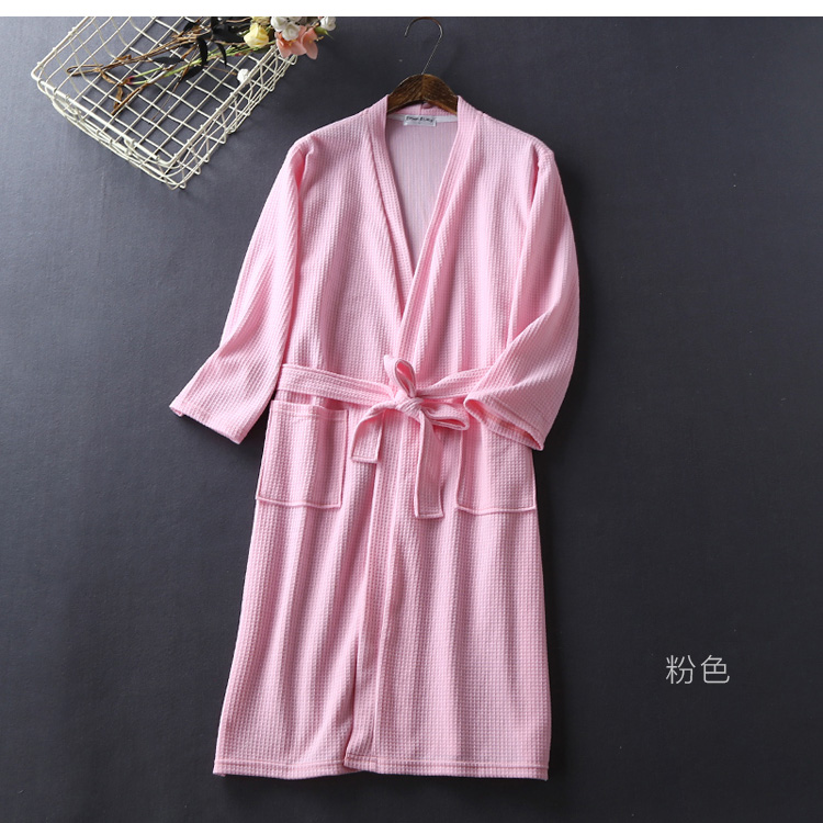 Cặp vợ chồng áo choàng tắm nam và nữ áo choàng tắm cotton đồ ngủ áo choàng mùa xuân và mùa thu bông thấm khách sạn áo ngủ nữ