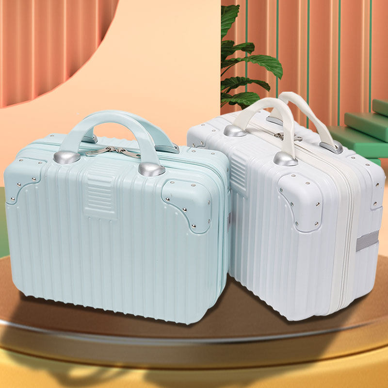 Retro suitcase 14 inch luggage cosmetic bag female 16 inch small light travel document mini storage box