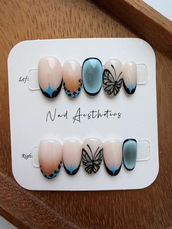 Ice Blue Butterfly Y2K Sweet Cool Butterfly Two Pairs Free Shipping No Tool Kit Included