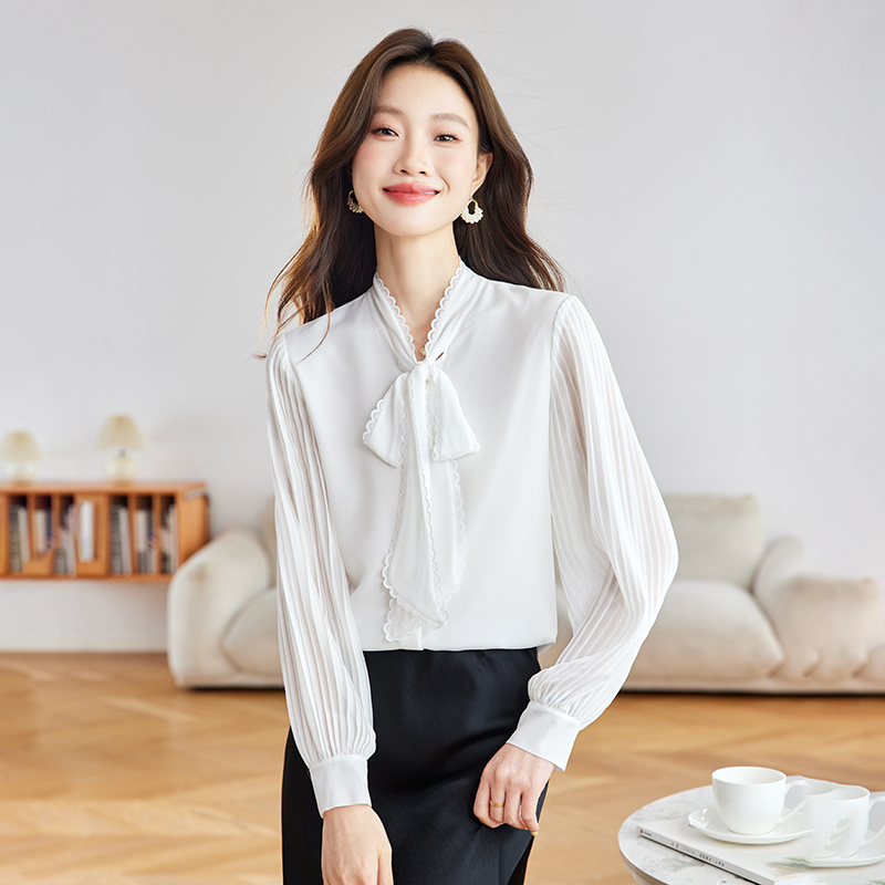 Tommy Hilfiger Women's Long-Sleeve Shirt, Artistic and Versatile, 2026 Spring and Autumn New Commuter Top, White Shirt