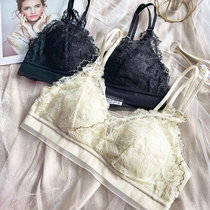 French lace Sexy no rim breathable girl comfortable underwear Solid color gathered thin underwear spring and summer suit