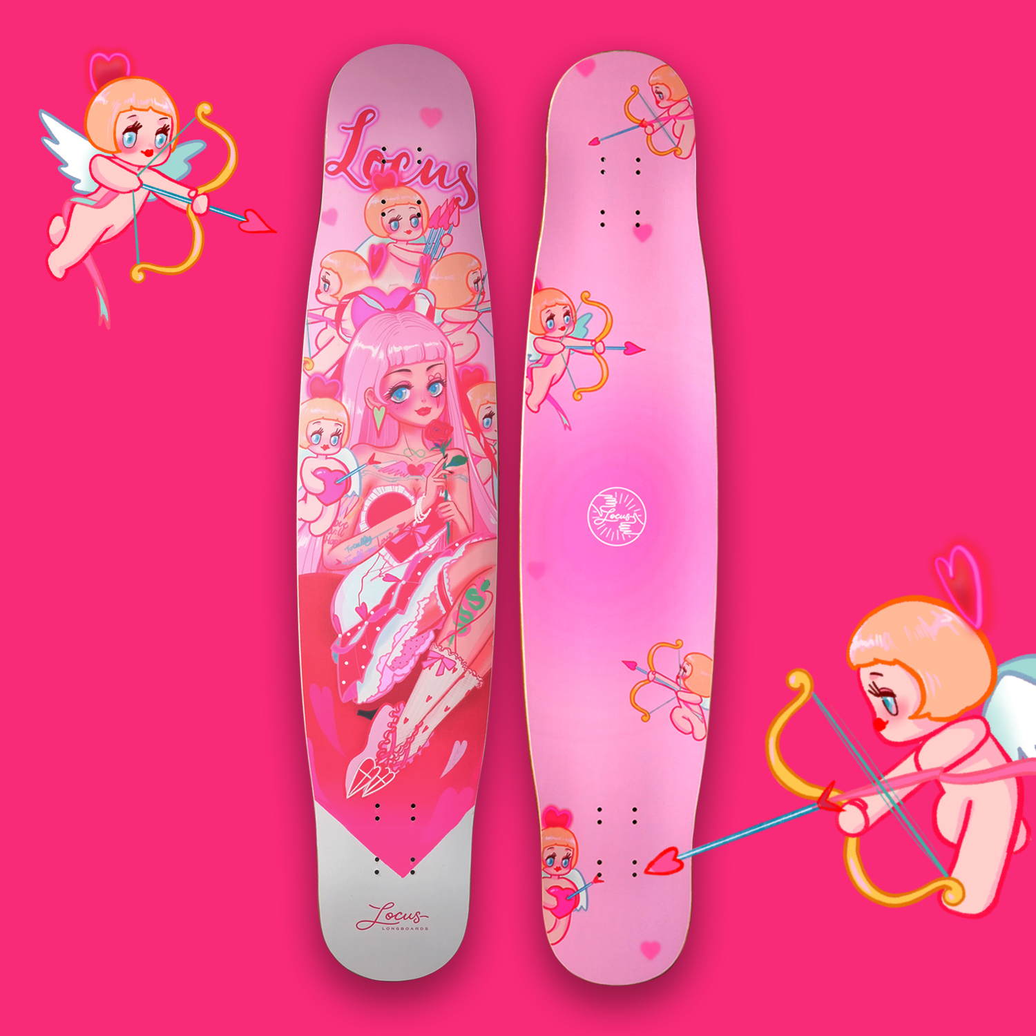Locus Romance Long Board Professional Skateboard Sweet Star New Moon Light Autumn Children Adult Male And Female Teen Dance Board Flat Flowers