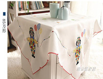 European embroidery table cloth Microwave oven nightstand cover cloth Childrens cute tablecloth personality satin small coffee table cloth