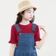 Quần áo trẻ em quần áo mùa hè 2020 Cô gái Hàn Quốc phong cách phương Tây quần short denim ống thẳng mỏng quần năm điểm, quần âu lớn trẻ em - Quần jean