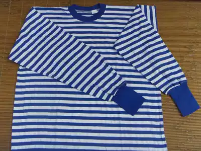Chinese goods sea soul shirt fashion cotton large size Slim retro long sleeve blue and white striped couple t men and women