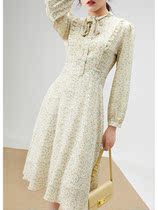 SZHZ true silk breaking flower collection waist tea hysteria style fried street with dress and feminine summer temperament tea hysteria for long dresses