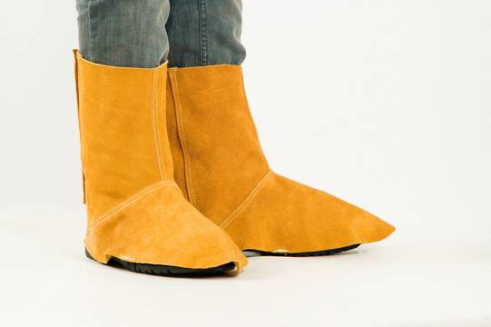 New Weishi Shield Carbon Dioxide Gas Welding and Cutting Protective Cover Flame Retardant Golden High Quality Cowhide Foot Cover W-2106