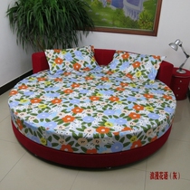 Full cotton round bed Bamboo Hat Single Piece Round Bed Linen Plain Cotton Garden Bed Cover bed cover Anti-slip mattress protective sleeve tennis red