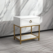 Net red ins Wind bedside table light luxury bedside several European modern metal iron bed bedroom bedside small cabinet