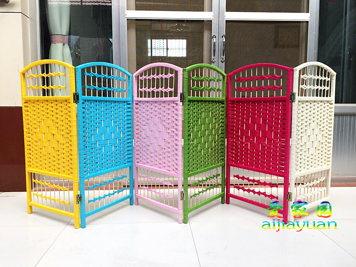 Mây mẫu giáo đặc biệt trẻ em màn hình nhỏ màu hàng rào vườn thú cưng phân vùng trang trí treo tấm di động màn hình gấp - Màn hình / Cửa sổ vách gỗ ngăn phòng