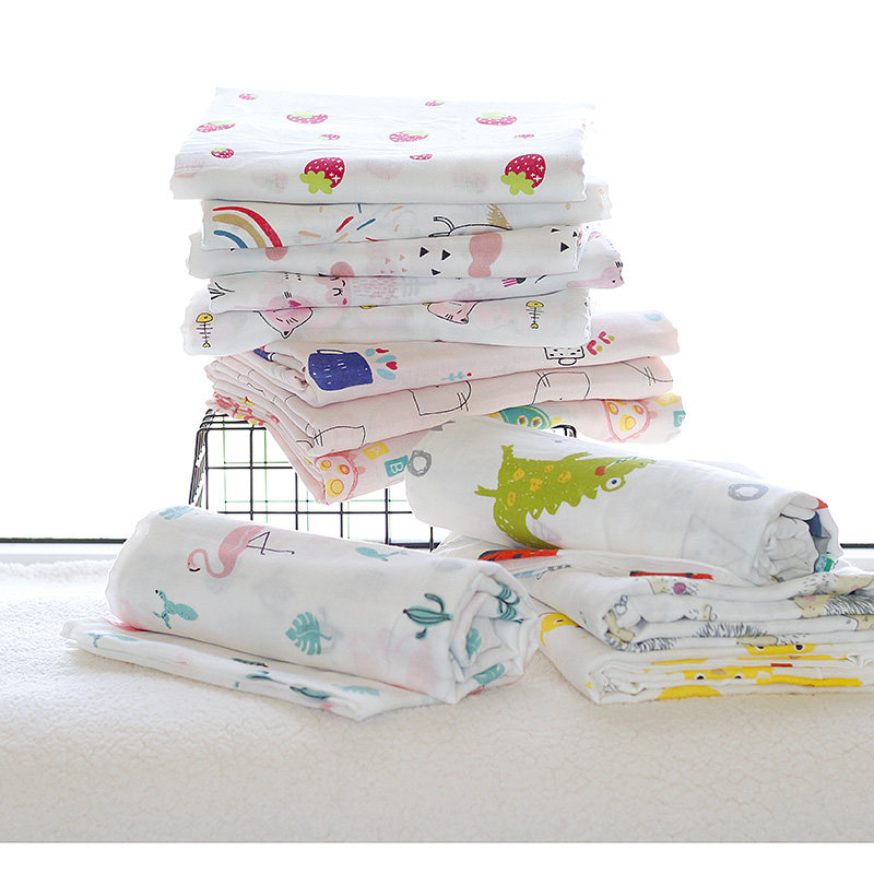 Pure cotton double layer gauze fabric diaper saliva towel bath towel sleeping bag cotton baby baby blanket clothing fabric