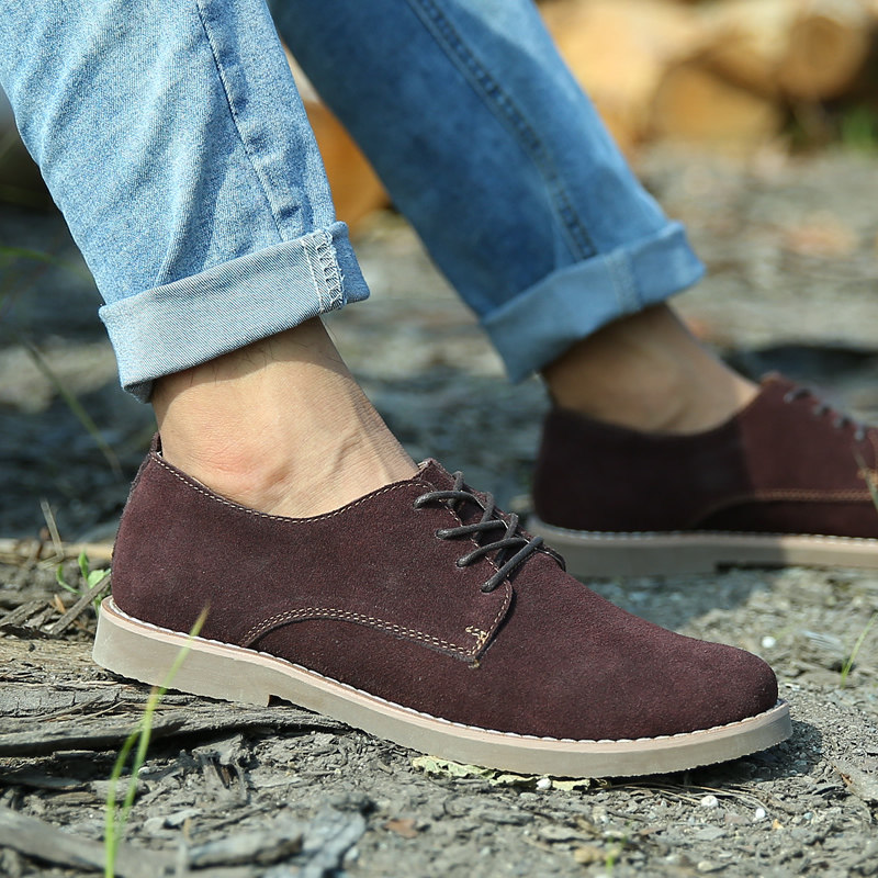 Leather men's casual shoes men's shoes simple casual leather shoes British trend breathable logging shoes men's winter social shoes