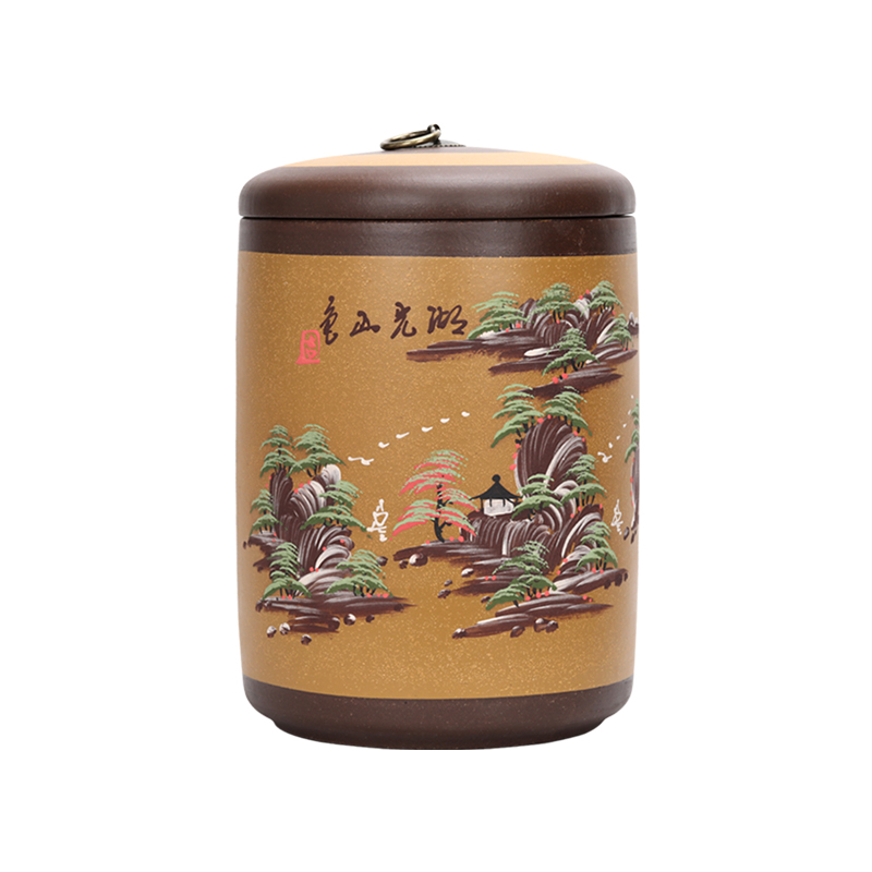 Lou m yixing purple sand tea pot, high - quality goods puer tea cake storage POTS sealed as cans ceramic tea urn in the household