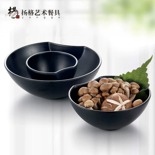 扬格 Черная матовая ударопрочная супница для домашнего использования, посуда
