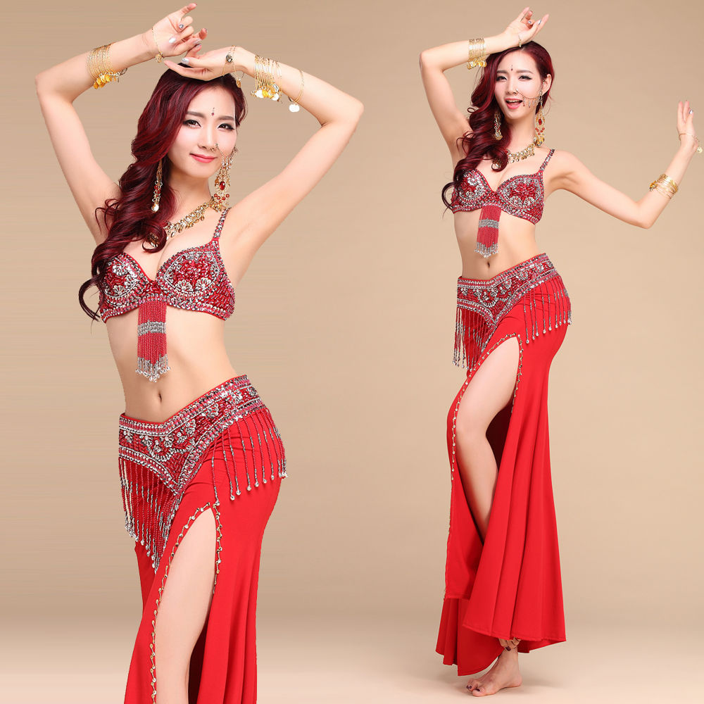 Belly Leather Dance Suit Plays Out Fancy Bra Watch Performance Clothing Sexy India Dance suit Adult practice Gongfu