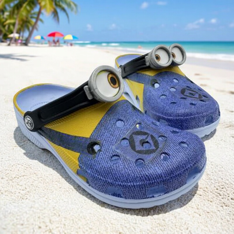 Overalls Minions Glasses-Style Clogs Parent-Child Shoes Despicable Me Beach Closed-Toe Sandals Men's Soft-Soled Slippers