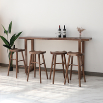 Bar table solid wood table and chairs living room long bar table balcony wall high narrow table long partition small bar