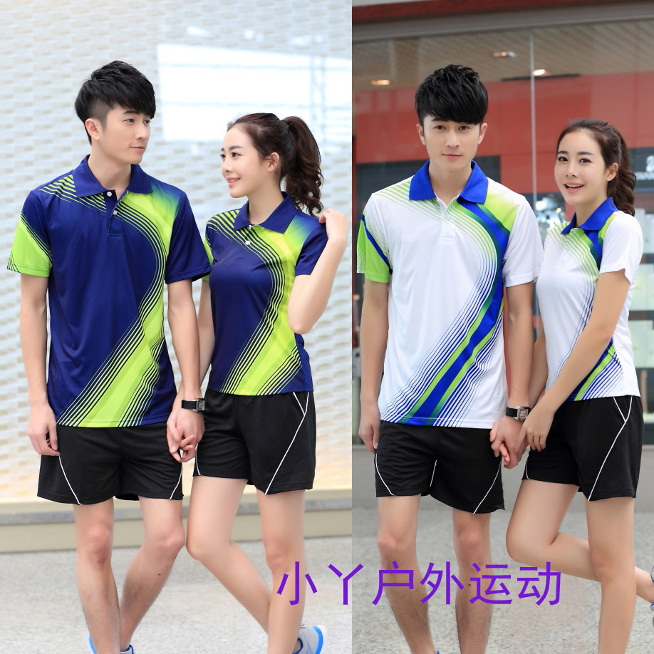 Group purchase new men's and women's badminton clothing set summer couples short sleeve table tennis sports jacket badminton training clothing