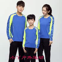 New badminton suit set mens and womens long-sleeved trousers quick-drying table tennis clothing childrens long sleeve badminton clothing