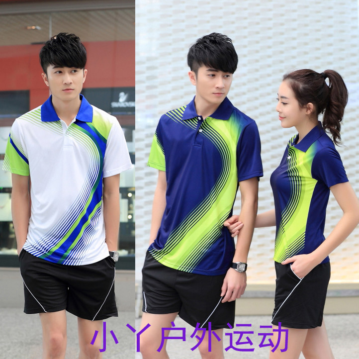 New couple table tennis suit summer men and women short sleeves table tennis T-shirt dry ball sports suit