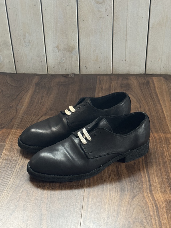 The Wips Pointed Derby Low-Cut Slim Water-Dyed Horse Leather Hand-Stitched Goodyear Dark Avant-Garde Heiboy
