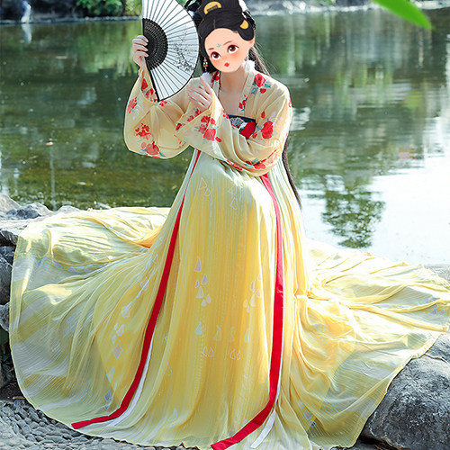 Parent-child clothing, mother and daughter, Hanfu, Spring and Autumn 2023 new Tang suit skirt, Chinese style children's super fairy costume performance clothing