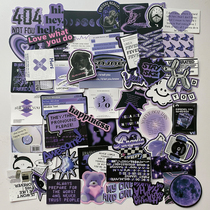60 ins style black and purple stickers suitcase laptop phone case iPad wall desktop helmet sticker