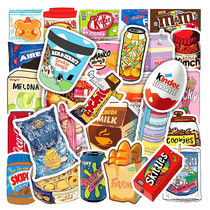 50 snack packaging stickers suitcase suitcase laptop phone case ipad water cup sticker waterproof