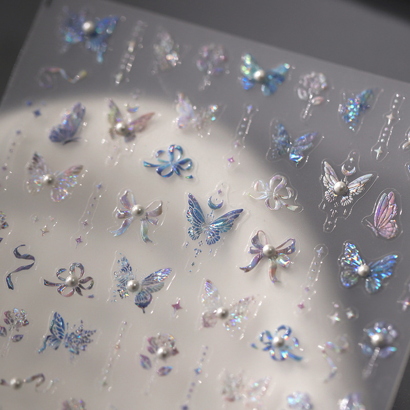 Butterfly Starlight Stereo Nail Stickers Embossed Adhesive Nail Stickers Laptop Stationery Tablet Phone Stickers
