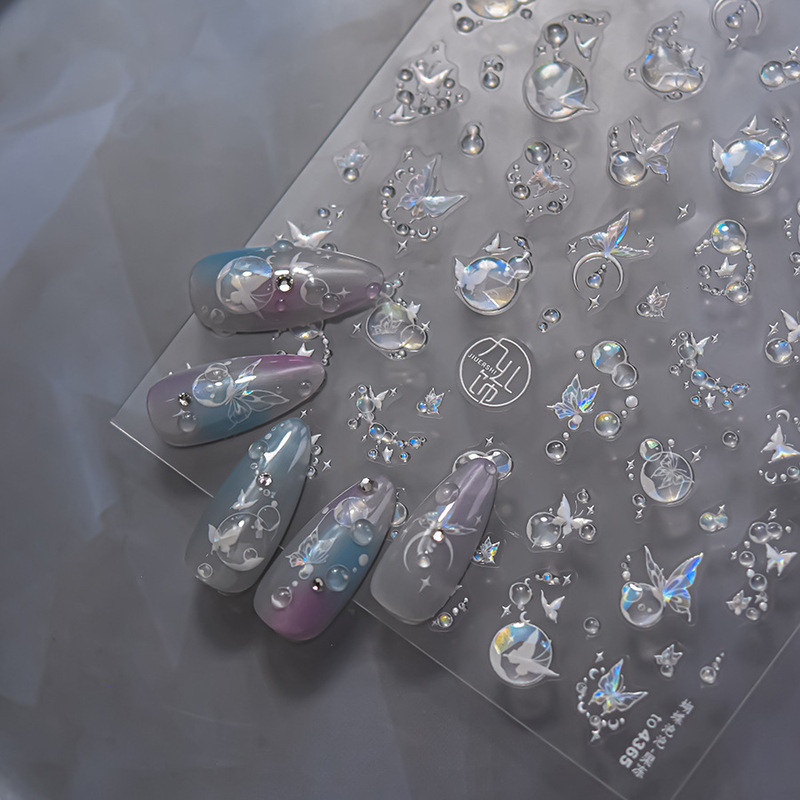 Meteor Butterfly Seal Jelly 3D Nail Art Stickers Decorative Nail Computer Phone Case Camera Tablet Stickers