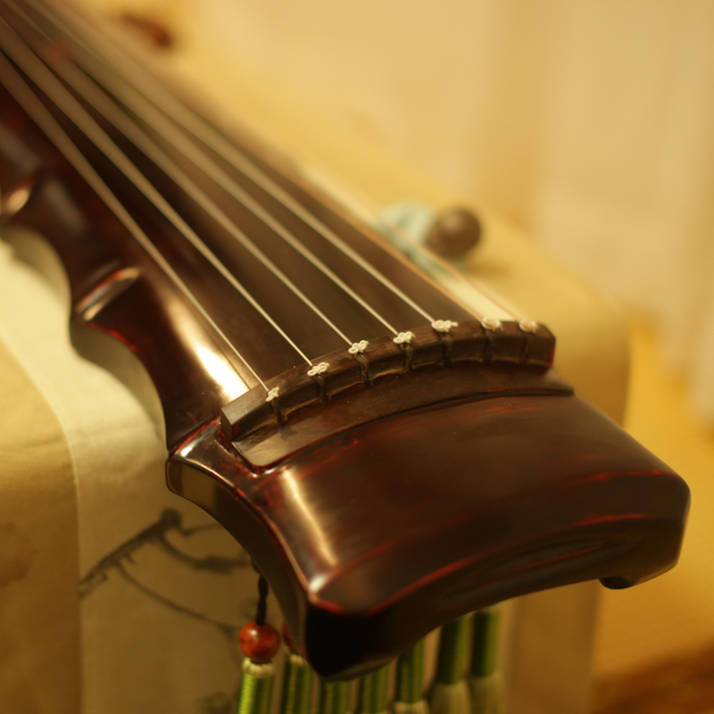 (Jinyang Guqin) Collection-grade Guqin push-gloss cinnabar bamboo-style Guqin performance-grade hand-made