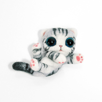  Tabby cat]Suduo handmade wool felt poke music cat cat home decoration handmade DIY material bag
