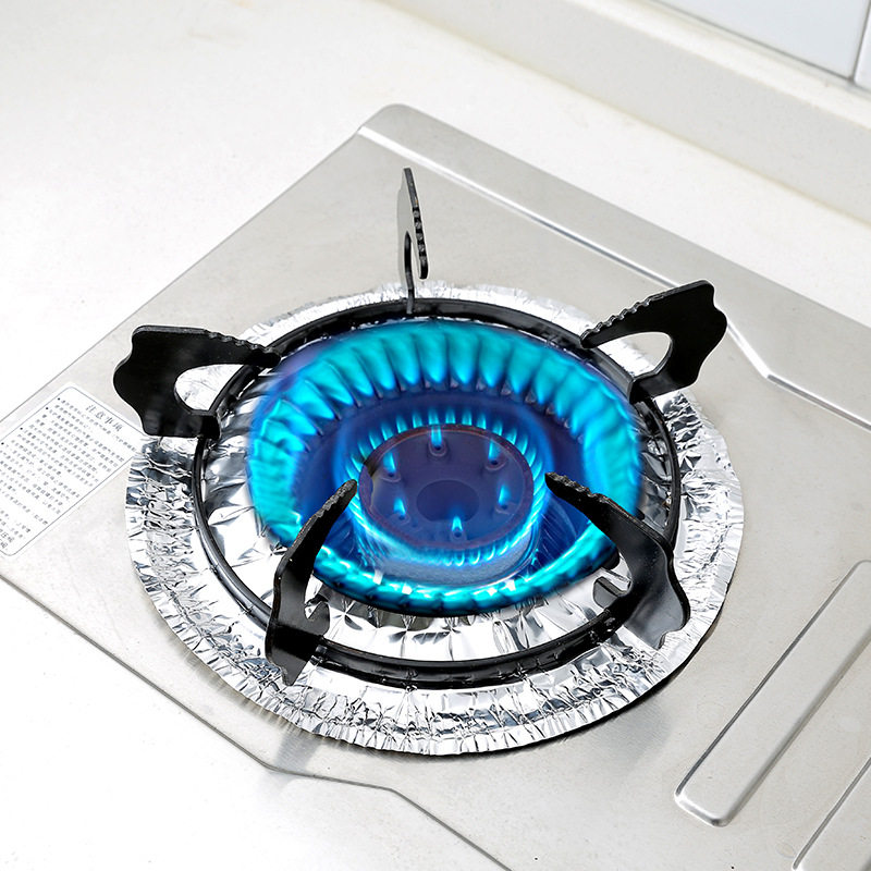 Gas stove oil-proof waterproof fireproof cover pad paste gas stove tin paper ring aluminum foil paper stove ring high temperature resistance