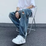 Демисезонные ретро джинсы, штаны, повседневные брюки, оверсайз, ностальгия, свободный прямой крой