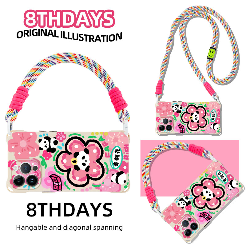 Style 8 — Panda Fortune Flower Crossbody Stand 11 Phone Case