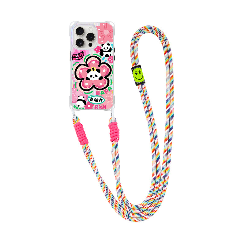 Style 6 — Panda Fortune Flower Crossbody Stand 11 Phone Case