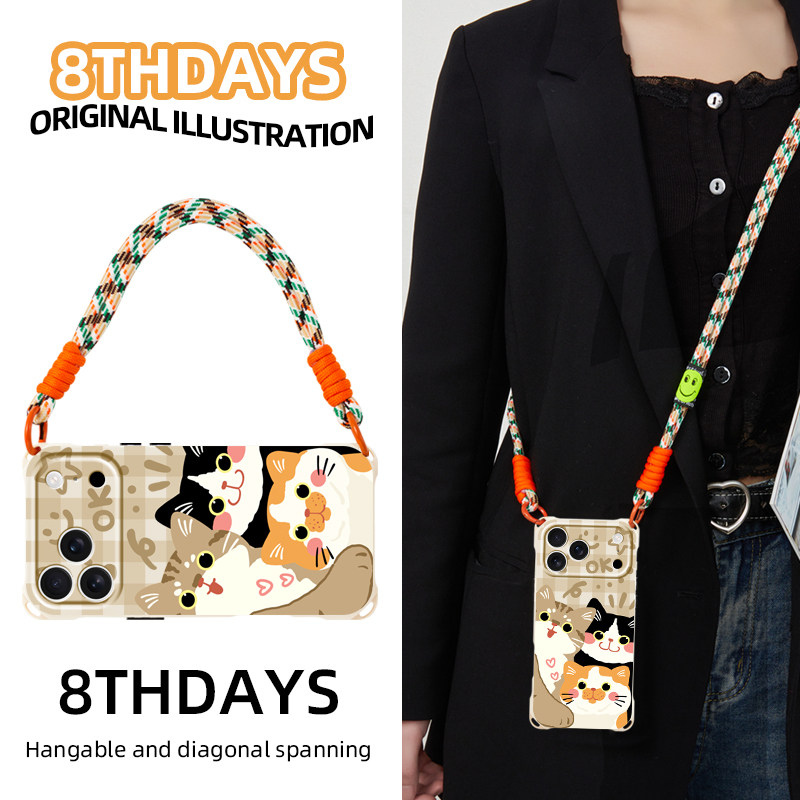 Style 3 — Crossbody Lanyard Strap Cats iPhone Case