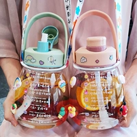 Летние вместительные и большые подтяжки со стаканом, большая трубочка, высококачественный детский портативный чайник, популярно в интернете