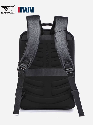 Septwolves, рюкзак, кожаный ноутбук для путешествий, вместительный и большой ранец, из натуральной кожи, бизнес-версия