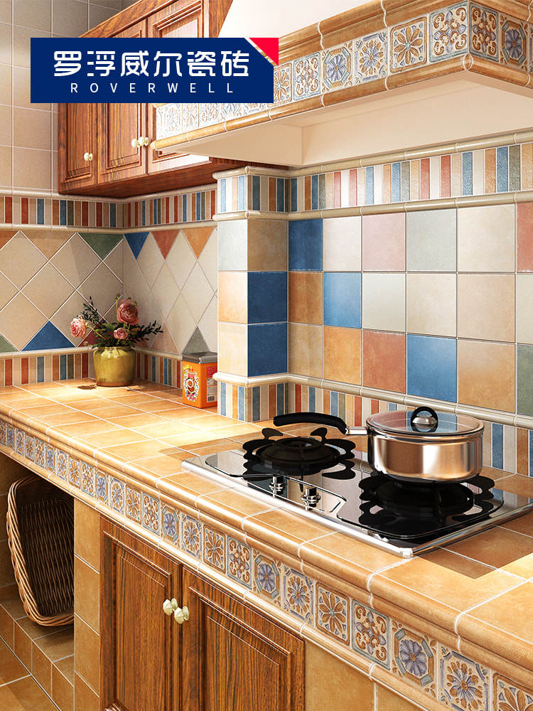 Lovewell kitchen tiles Antique tiles Wall tiles American pastoral kitchen and bathroom tiles Mediterranean powder room non-slip floor tiles